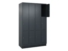 lockerkast,HxBxD 1950x1200x500mm,4x3vakken,vak B 300mm,cil.-slot