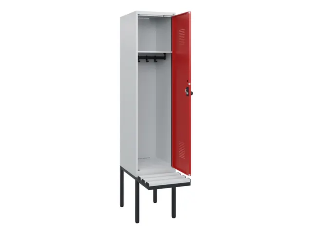locker met bank,HxBxD 1950x400x815mm,1vak,vak B 400mm,draaigrendel