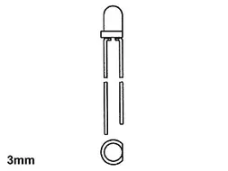 LED 3mm Rood Diffuus - 8MCD