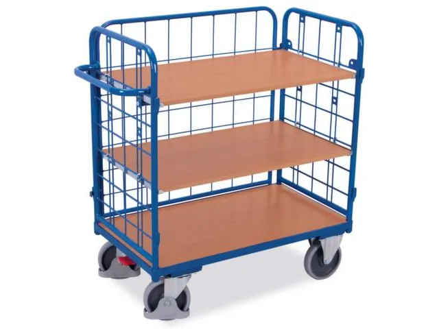 etagewagen,draagverm. 500kg,3etage(s),laadvl. LxB 1000x700mm,houtetage