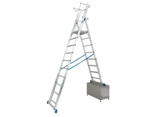 telescoop-platformladder,bordes HxBxD 2100-2600x500x450mm,aluminium - 4