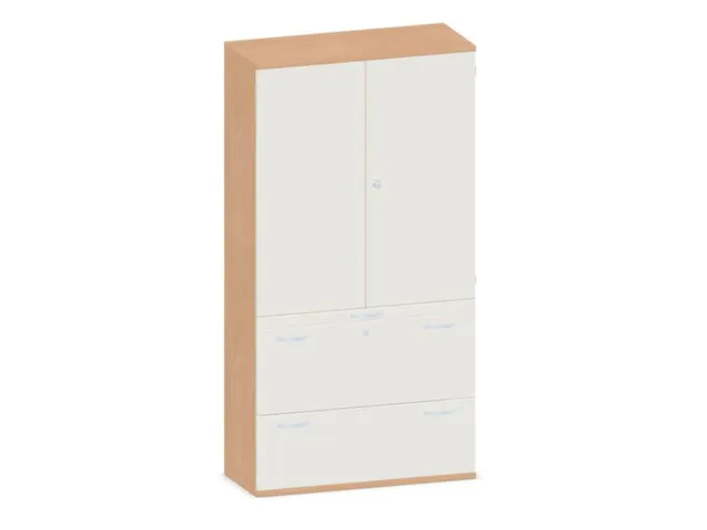 kantoorkast,HxBxD 1920x1000x430mm,decor romp beuken,decor front wit