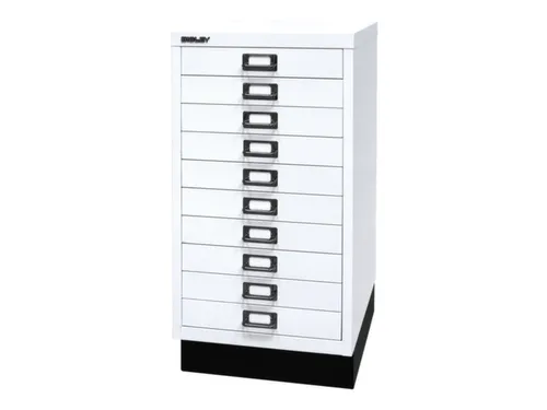 kantoor-ladekast HxBxD 670x349x432mm 10 laden romp verkeerswit staal