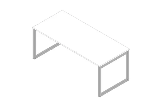 bureau,HxBxD 730x1800x800mm,blad wit,sledeframe aluminium