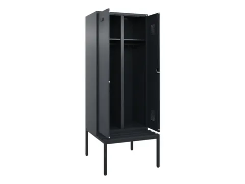 locker met bank,voor scheiding van kleding,HxBxD 2120x800x815mm,2vak