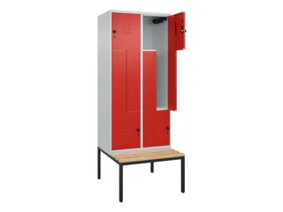 Z-garderobekast,HxBxD 2120x800x815mm,4vak,vak B 400mm,draaigrendel - 2