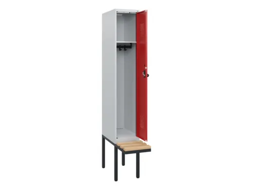 locker met bank,HxBxD 1950x300x815mm,1vak,vak B 300mm,draaigrendel