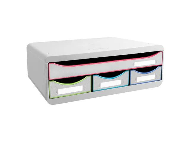 TOOLBOX MINI 4 lades wit/harlekijn/wit