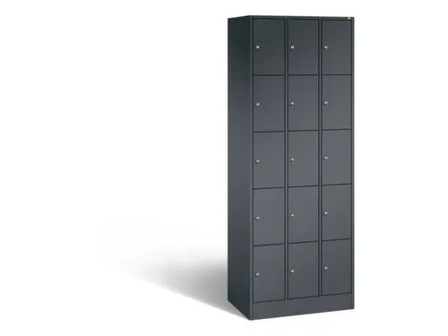 lockerkast 1950x680x480mm 3x5 vakken RAL7016 front RAL7016 sokkel