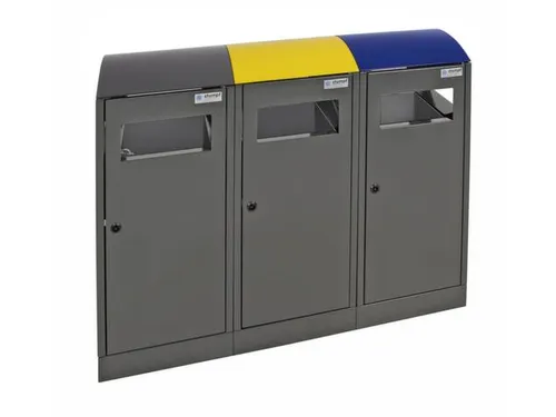 Afvalverzamelstation Niet-Brandbaar 3X40 Liter 815X1050X350Mm grijs