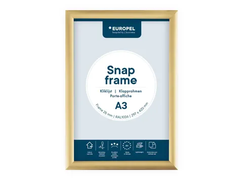 Easy-Click Kliklijst Europel A3 25mm aluminium Goud