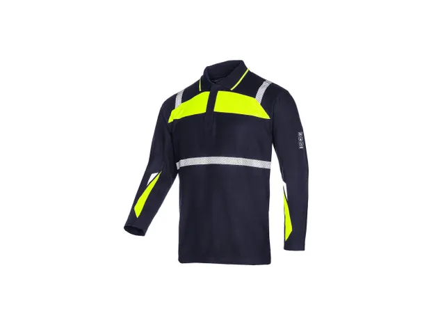 Sioen 581A polo, maat M, blauw/geel, per stuk