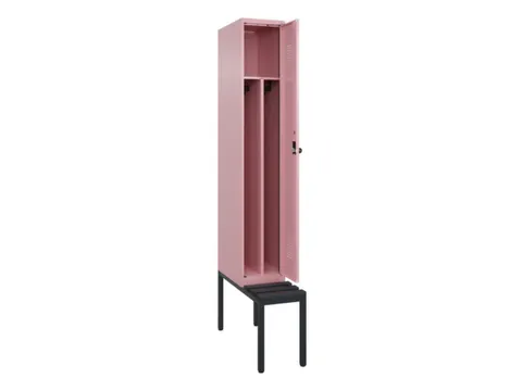 locker met bank,voor scheiding van kleding,HxBxD 2120x300x815mm,1vak