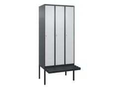 locker met bank,HxBxD 2120x900x815mm,3vak,vak B 300mm,cil.-slot