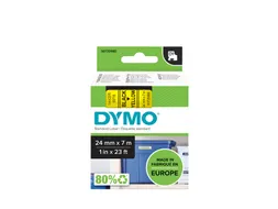 Labeltape Dymo 53718 D1 S720980 24mmx7m zwart op geel