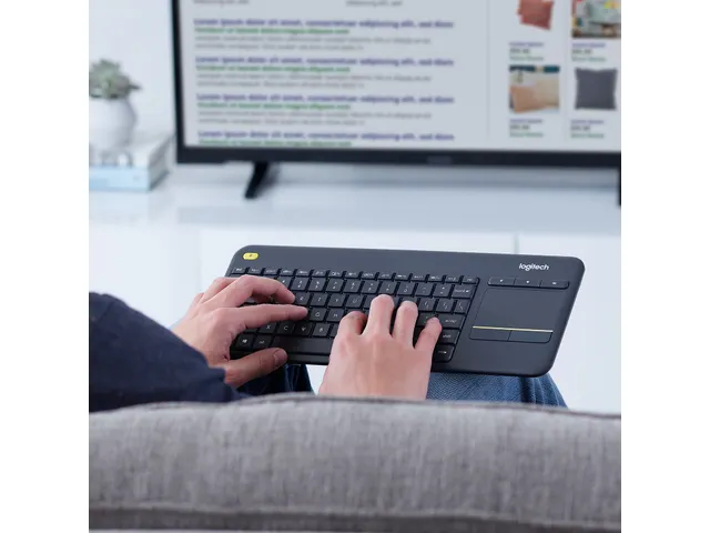 Wireless Touch Keyboard K400 Plus - Zwart, Belge (Azerty)