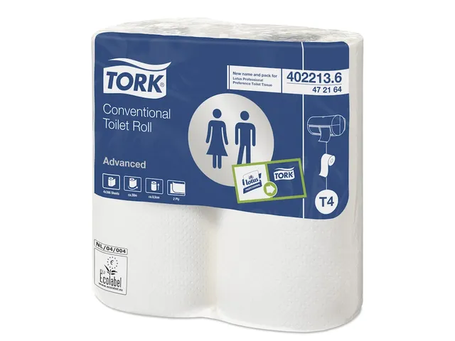 Toiletpapier Tork T4 Advanced 2-laags 400 vel wit 472168