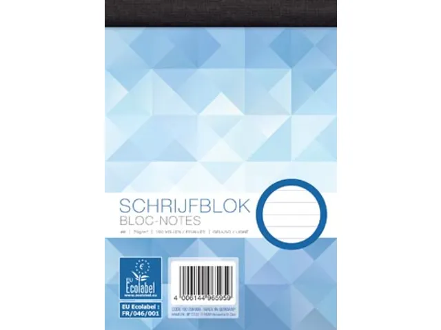 bloc-notes, ft A6, 70 g/m², 100 feuilles, ligné