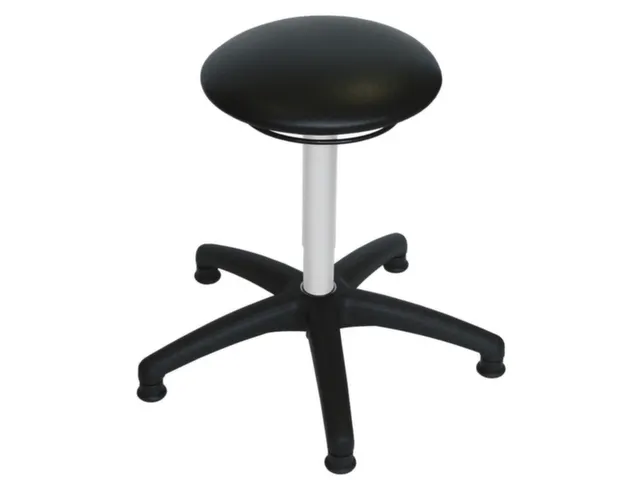 Draaikruk 470-660mm Kunstleer Gasveer Verchroomd Voetkruis Glijders