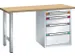 établi,HxlxP 840x1500x700mm,RAL7035,face avant RAL7035