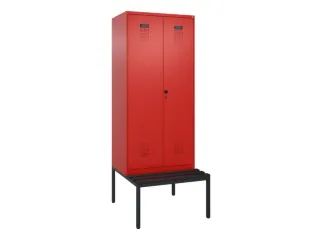 locker met bank,voor scheiding van kleding,HxBxD 2120x800x815mm,2vak - 2