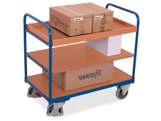 Etagewagen 250kg 1000x600mm H 950mm 3 Etages Hout Ral5010 - 3