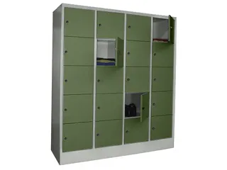 lockerkast,HxBxD 1850x1600x500mm,4x5vakken,RAL7035,front RAL6011 - 2