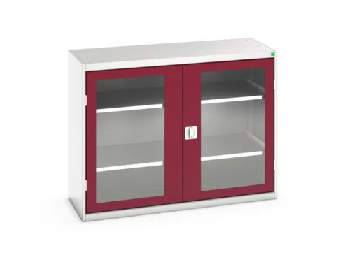 vitrinekast 1000x1300x550mm 2xStalen bodem romp RAL7035 front RAL3004