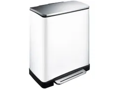 E-Cube recycling pedaalemmer 28+18 Liter Wit Mat RVS