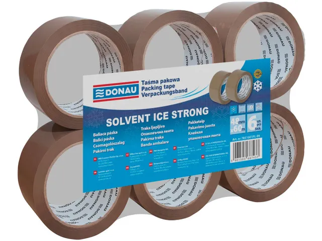 Donau Solvent verpakkingstape PP 48mmx60m 42 micron bruin