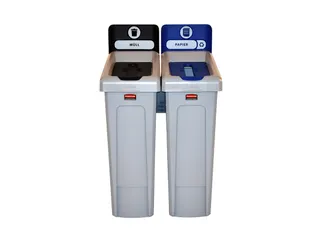 Slim Jim Recyclingstation Duits Deksel Gesloten Zwart Papier Blauw - 2