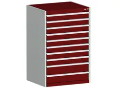 ladekast HxBxD 1200x800x750mm 10laden RAL7035 front RAL3004