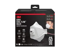Stofmasker 3M Aura Comfort Cool Flow 9332 FFP3 met ventiel 10 stuks