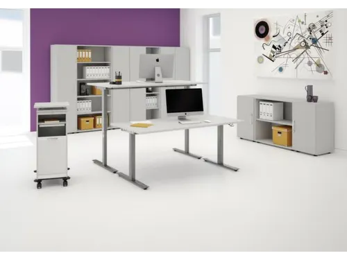 Elektrisch in hgte vst. zit-sta-bureau wit 650-1250x1800x800mm