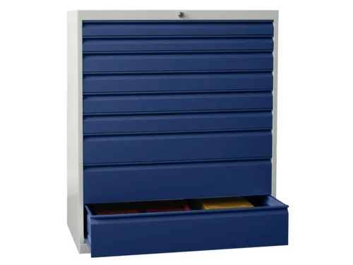 ladekast HxBxD 1200x1023x600mm 9laden RAL7035 front RAL5010
