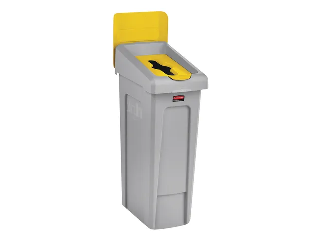 Deksel Rubbermaid Slim Jim Recyclestation inwerpopening voor gemengde