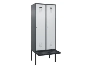 locker met bank,HxBxD 2120x800x815mm,2vak,vak B 400mm,cilinderslot - 2