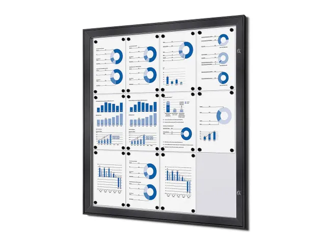 Vergrendelbaar vitrine mededelingenbord Indoor/Outdoor 12xA4 Antraciet