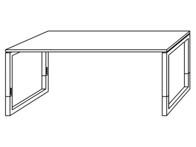 In hoogte verstelbaar bureau,HxBxD 650-850x1800x800mm,blad eiken