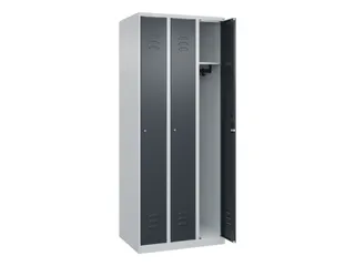 locker,HxBxD 1850x750x500mm,3vak,vak B 250mm,cil.-slot,staand op vloer - 2
