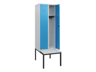 locker met bank,HxBxD 1950x600x815mm,2vak,vak B 300mm,cil.-slot - 2