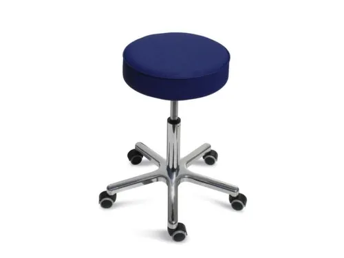 Draaikruk Met Wielen Zitting Kunstleer Blauw 460-590mm Gasveer