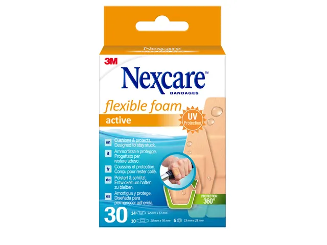 Wondpleister Nexcare active flexible foam waterbestendig 30 stuks asso