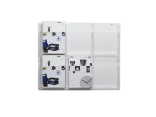 wandfolderhouder HxBxD 625x766x51mm 6xDIN A4 planken transparant - 1