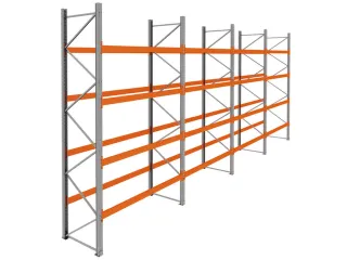 palletstelling,basis+3xaanbouw,HxBxD 4620x11300x1100mm,vakl. 3000kg - 1