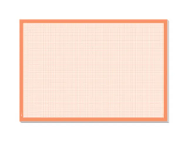 Schrijfonderlegger van papier, Graph, millimeter geruit, wit/oranje, 5