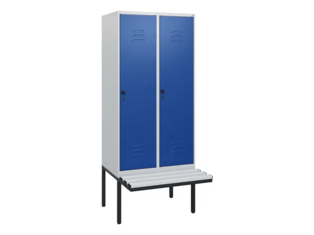 locker met bank,HxBxD 1950x800x815mm,2vak,vak B 400mm,draaigrendel