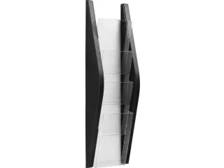 wandfolderhouder HxBxD 540x169x80mm v. 4xDIN lang zwart - 1