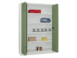 Vouwdeurkast 1950x1500x600mm 4legborden Verzinkt Ral7035 Front Ral6011