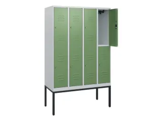 dubbeldekse locker,HxBxD 1950x1200x500mm,4x2vak.,vak B 300mm,cil.-slot - 2